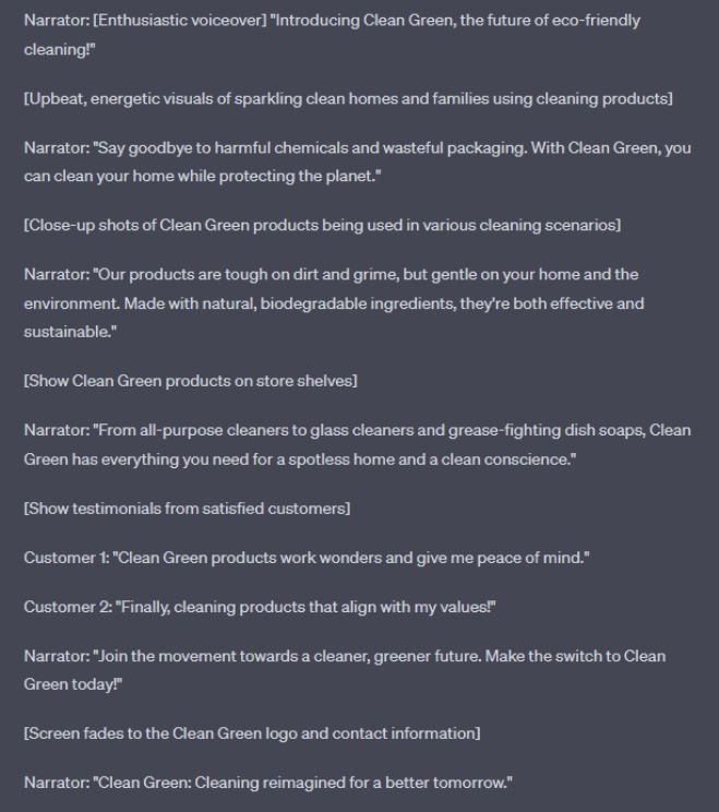 Video script AI-generated with ChatGPT.