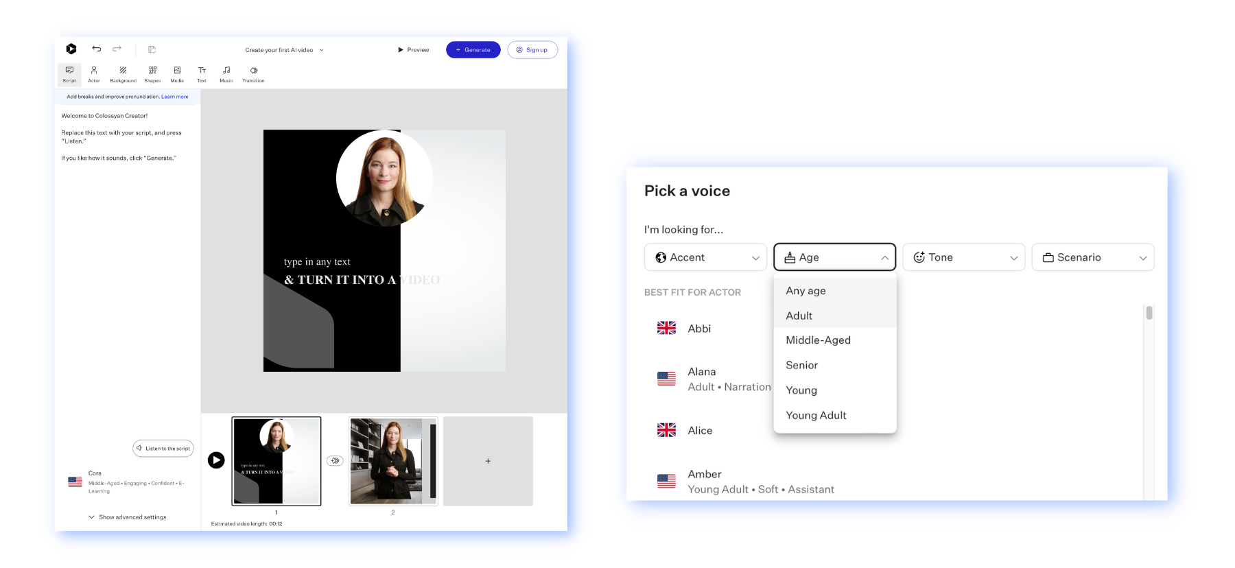 An overview of Colossyan Creator app
